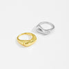 Wholesale Women's Copper Ring Electroplated With Platinum And 18K Gold In Geometric Fashion Style