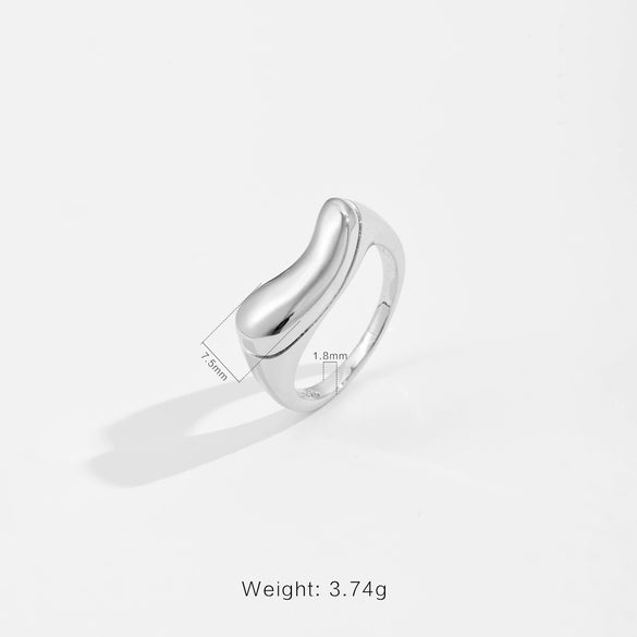 Wholesale Women's Copper Ring Electroplated With Platinum And 18K Gold In Geometric Fashion Style