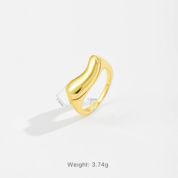 Wholesale Women's Copper Ring Electroplated With Platinum And 18K Gold In Geometric Fashion Style