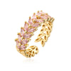 Wholesale Women's Copper Ring Geometric Pattern Real Gold Inlaid Zircon Retro Style