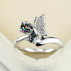 Wholesale Women's Copper Ring With Butterfly And Drop Shape Animals Zodiac Design Electroplated Jewelry