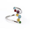 Wholesale Women's Copper Ring With Colorful Round Zircon And Geometric Design