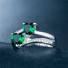 Wholesale Women's Copper Ring With Double Heart Shape And Inlaid Zircon Platinum Plated