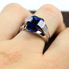 Wholesale Women's Copper Ring With Embedded Zircon And Geometric Design