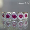Wholesale Women's Copper Ring With Emerald Zircon Ruby Strip And Wave Pattern