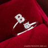 Wholesale Women's Copper Ring With English Alphabet Microinlaid Zircon And Electroplating Fashion Style