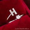 Wholesale Women's Copper Ring With English Alphabet Microinlaid Zircon And Electroplating Fashion Style