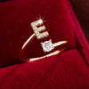 Wholesale Women's Copper Ring With English Alphabet Microinlaid Zircon And Electroplating Fashion Style