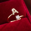 Wholesale Women's Copper Ring With English Alphabet Microinlaid Zircon And Electroplating Fashion Style