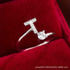 Wholesale Women's Copper Ring With English Alphabet Microinlaid Zircon And Electroplating Fashion Style