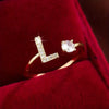 Wholesale Women's Copper Ring With English Alphabet Microinlaid Zircon And Electroplating Fashion Style
