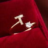 Wholesale Women's Copper Ring With English Alphabet Microinlaid Zircon And Electroplating Fashion Style