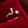 Wholesale Women's Copper Ring With English Alphabet Microinlaid Zircon And Electroplating Fashion Style