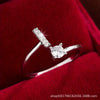 Wholesale Women's Copper Ring With English Alphabet Microinlaid Zircon And Electroplating Fashion Style