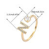 Wholesale Women's Copper Ring With English Alphabet Microinlaid Zircon And Electroplating Fashion Style