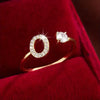 Wholesale Women's Copper Ring With English Alphabet Microinlaid Zircon And Electroplating Fashion Style