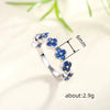 Wholesale Women's Copper Ring With Flower Petal And Fourleaf Clover Pattern Microinlay Lovely Style