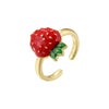 Wholesale Women's Copper Ring With Fruit Shape And Dripping Oil Design Creative And Colorful