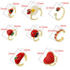 Wholesale Women's Copper Ring With Fruit Shape And Dripping Oil Design Creative And Colorful