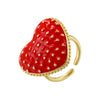 Wholesale Women's Copper Ring With Fruit Shape And Dripping Oil Design Creative And Colorful