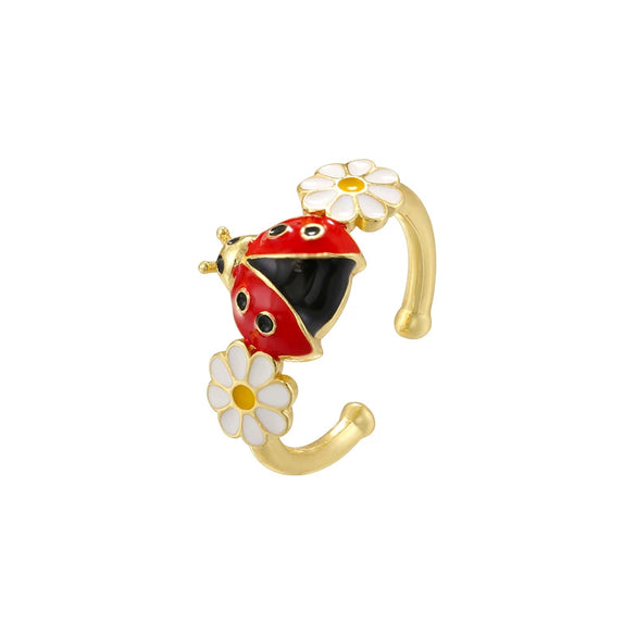 Wholesale Women's Copper Ring With Fruit Shape And Dripping Oil Design Creative And Colorful