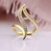 Wholesale Women's Copper Ring With Geometric Design And Inlaid Zircon