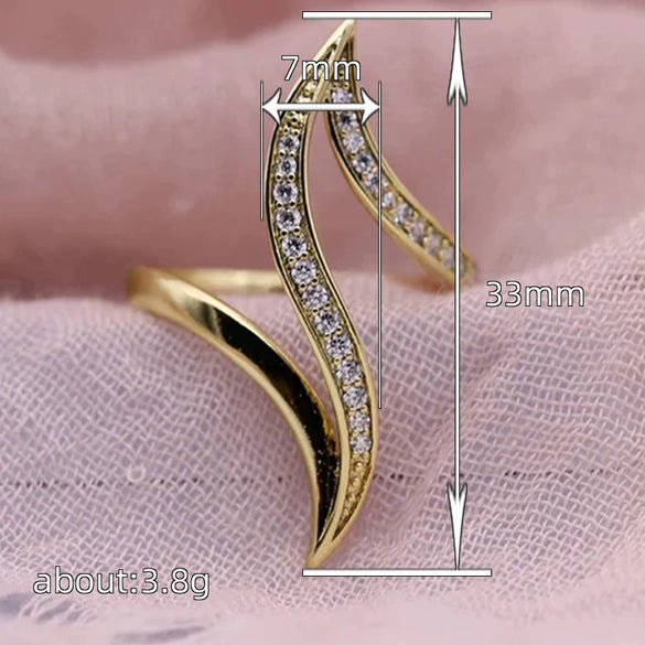Wholesale Women's Copper Ring With Geometric Design And Inlaid Zircon