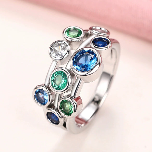 Wholesale Women's Copper Ring With Geometric Design And Zircon Treatment