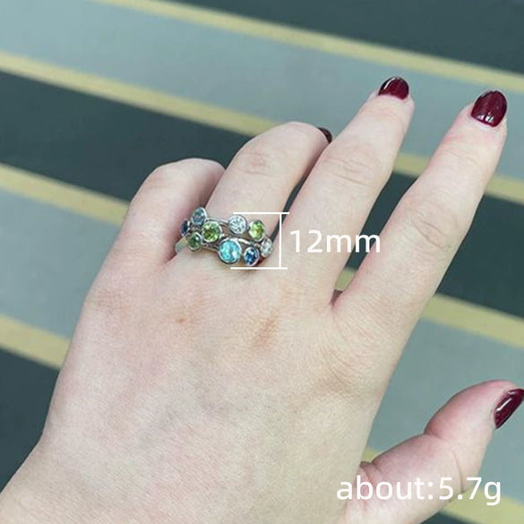 Wholesale Women's Copper Ring With Geometric Design And Zircon Treatment