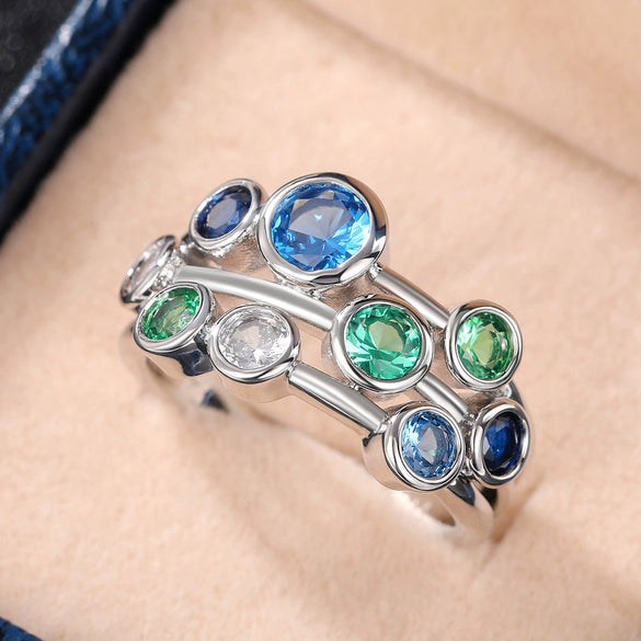 Wholesale Women's Copper Ring With Geometric Design And Zircon Treatment