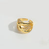 Wholesale Women's Copper Ring With Geometric Design And Zirconia Minimalist Style