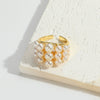 Wholesale Women's Copper Ring With Geometric Design And Zirconia Minimalist Style