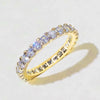 Wholesale Women's Copper Ring With Geometric Pattern And Micro Inlay Electroplated
