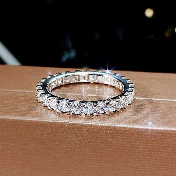 Wholesale Women's Copper Ring With Geometric Pattern And Micro Inlay Electroplated