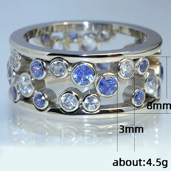 Wholesale Women's Copper Ring With Geometric Pattern And Zircon
