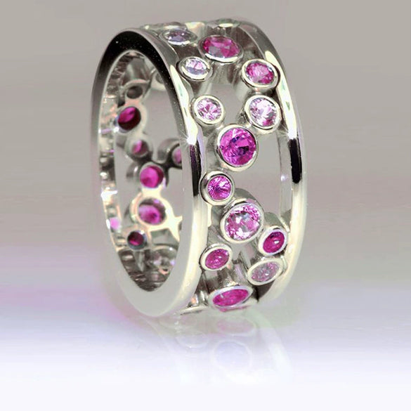 Wholesale Women's Copper Ring With Geometric Pattern And Zircon