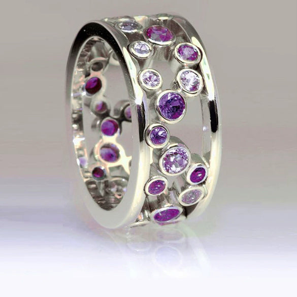 Wholesale Women's Copper Ring With Geometric Pattern And Zircon