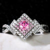 Wholesale Women's Copper Ring With Geometric Pattern And Zircon