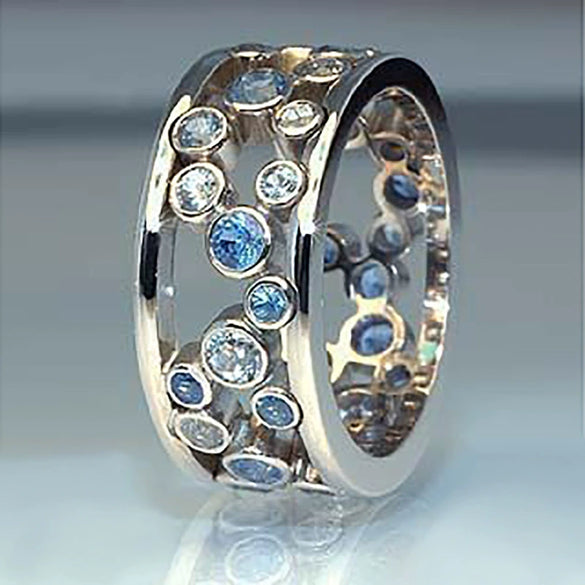 Wholesale Women's Copper Ring With Geometric Pattern And Zircon