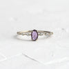 Wholesale Women's Copper Ring With Geometric Purple Zircon Electroplating