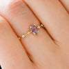 Wholesale Women's Copper Ring With Geometric Purple Zircon Electroplating