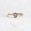Wholesale Women's Copper Ring With Geometric Purple Zircon Electroplating