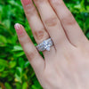 Wholesale Women's Copper Ring With Geometric Style And Inlaid Zircon