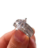 Wholesale Women's Copper Ring With Geometric Style And Inlaid Zircon