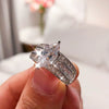 Wholesale Women's Copper Ring With Geometric Style And Inlaid Zircon