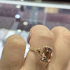 Wholesale Women's Copper Ring With Geometric Style Rose Gold Plated Champagne Zircon