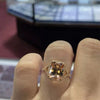 Wholesale Women's Copper Ring With Geometric Style Rose Gold Plated Champagne Zircon