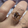 Wholesale Women's Copper Ring With Geometric Style Rose Gold Plated Champagne Zircon