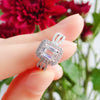 Wholesale Women's Copper Ring With Geometric Zircon Design