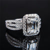 Wholesale Women's Copper Ring With Geometric Zircon Design